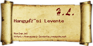 Hangyási Levente névjegykártya
