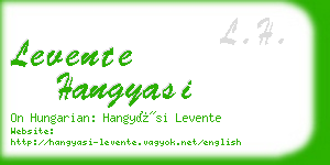 levente hangyasi business card